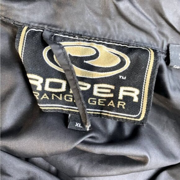 Vintage Roper Black Embroidered Snap Front Windbreaker XL - Picture 3 of 15